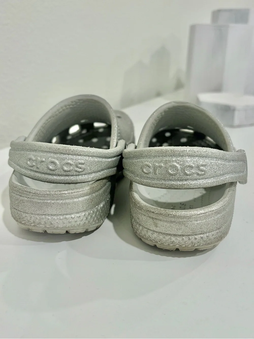 Girls toddler 9 Silver Glitter CROCS